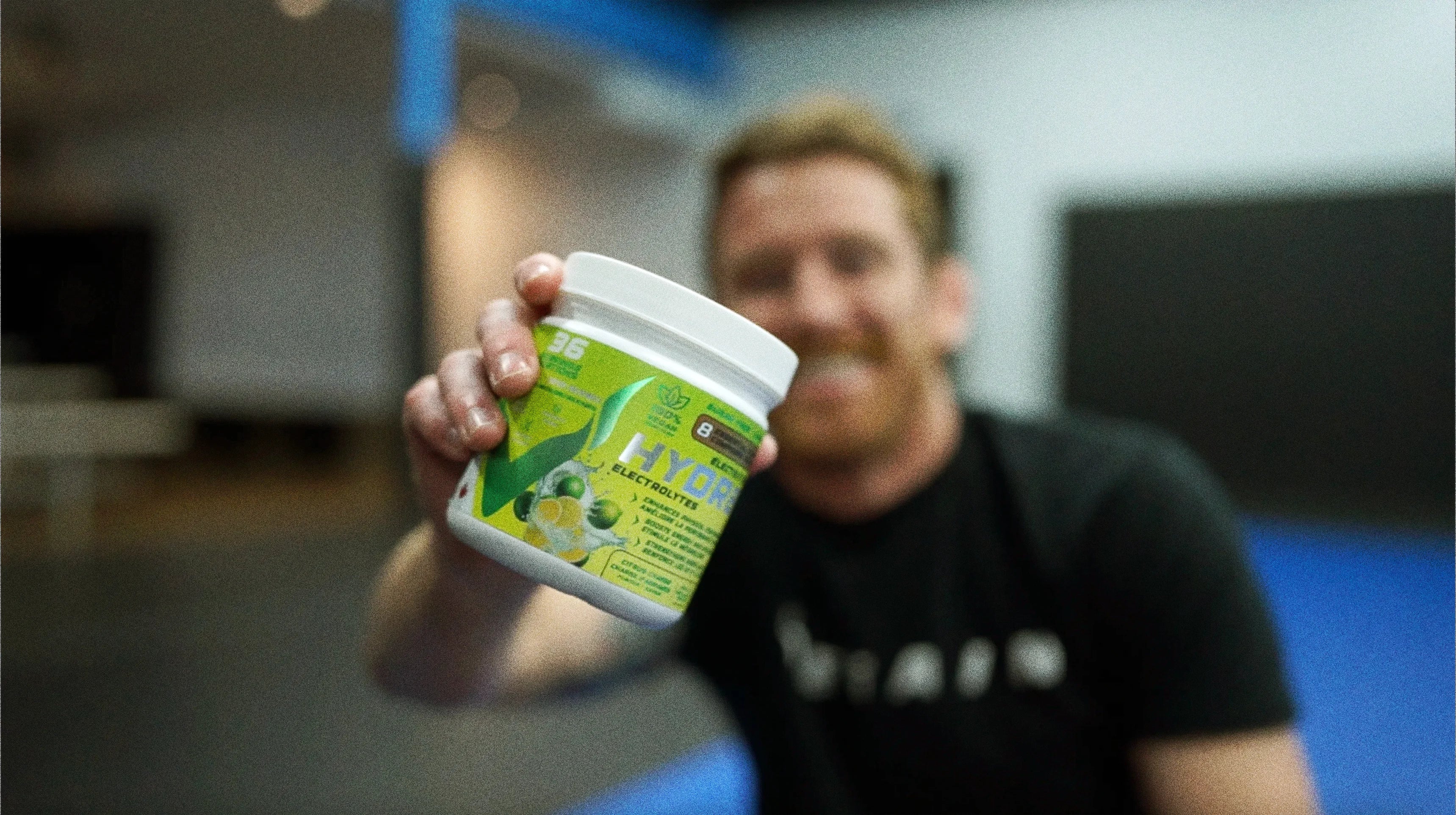 Cory Sandhagen with VEGAIN's HYDR8 Electrolytes