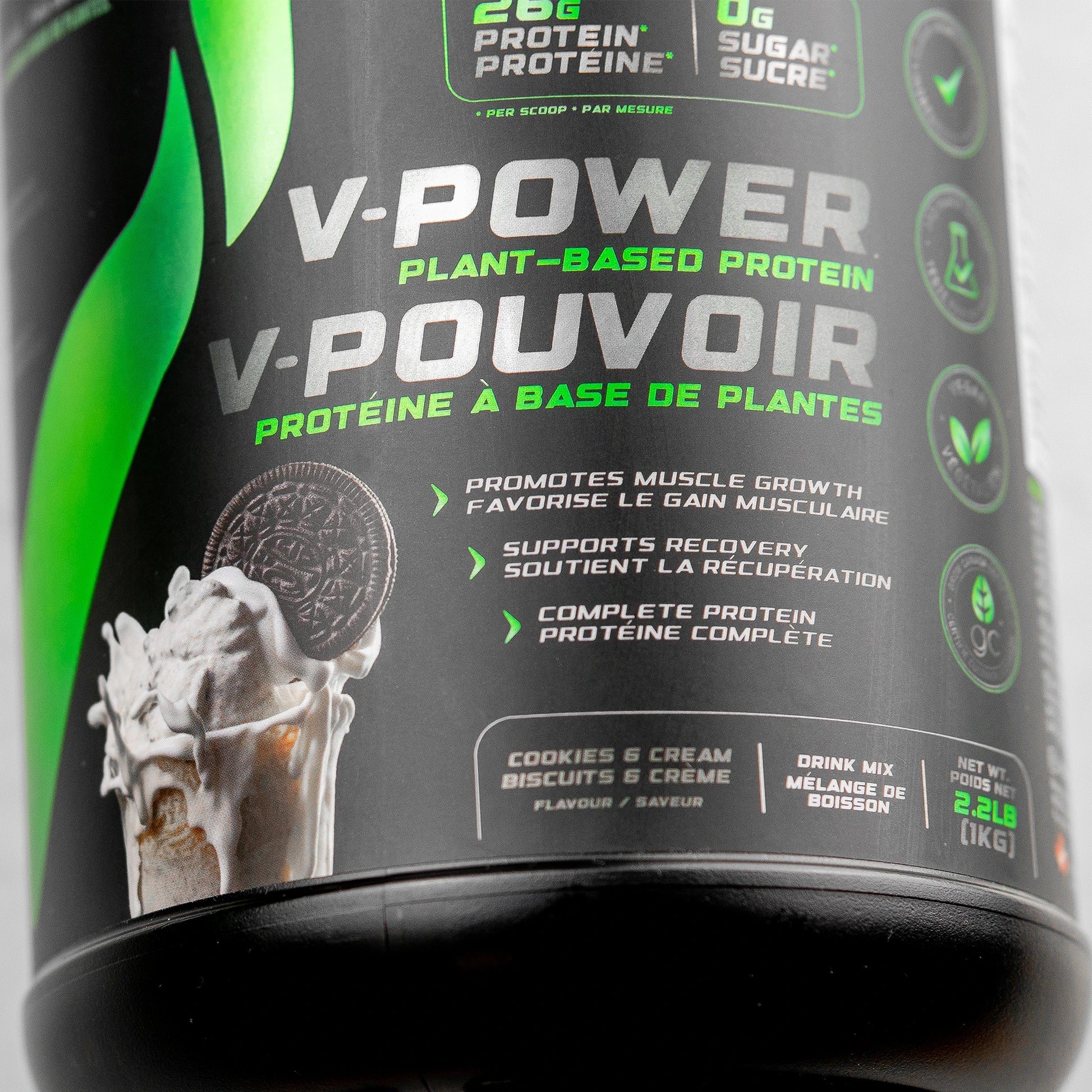VEGAIN V-POWER Plant-Based Protein 1kg Cookies & Cream
